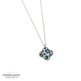 Lana Leopard Baby Blue Collar